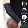 Maois 2 Pack Padded Arm Sleeves, Youth Adult Basketball Shooter Sleeves with Crashproof EVA Pads, Elbow Forearm Compression Protection for Baseball Football Volleyball Cycling, Black view 2