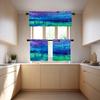 BaoNews Colorful Abstract Oil Kitchen Valances for Windows,Pink Marble Brush Blackout Valances Curtains Multilayer Polyester Drapes for Kitchen Bedroom 1 Pack 52X18 Inches view 3