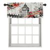 BaoNews Black and Red Europe Bell Tower Kitchen Valances for Windows,London City Blackout Valances Curtains Multilayer Polyester Drapes for Kitchen Bedroom 1 Pack 52X18 Inches