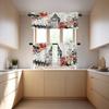 BaoNews Black and Red Europe Bell Tower Kitchen Valances for Windows,London City Blackout Valances Curtains Multilayer Polyester Drapes for Kitchen Bedroom 1 Pack 52X18 Inches view 3