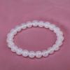 HZLXF1 1pc White Agates Natural Stone Bracelet Suitable for Most Women Accessories (Length : 8mm, Metal Color : 5A White Agate) view 1