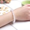 HZLXF1 1pc White Agates Natural Stone Bracelet Suitable for Most Women Accessories (Length : 8mm, Metal Color : 5A White Agate) view 2