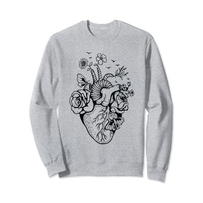 Floral Heart Nurse Cardiac Doctor Health Medical Assistant Sweatshirt