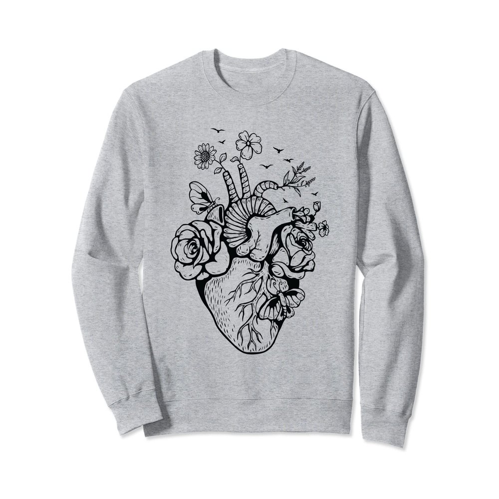 Floral Heart Nurse Cardiac Doctor Health Medical Assistant Sweatshirt
