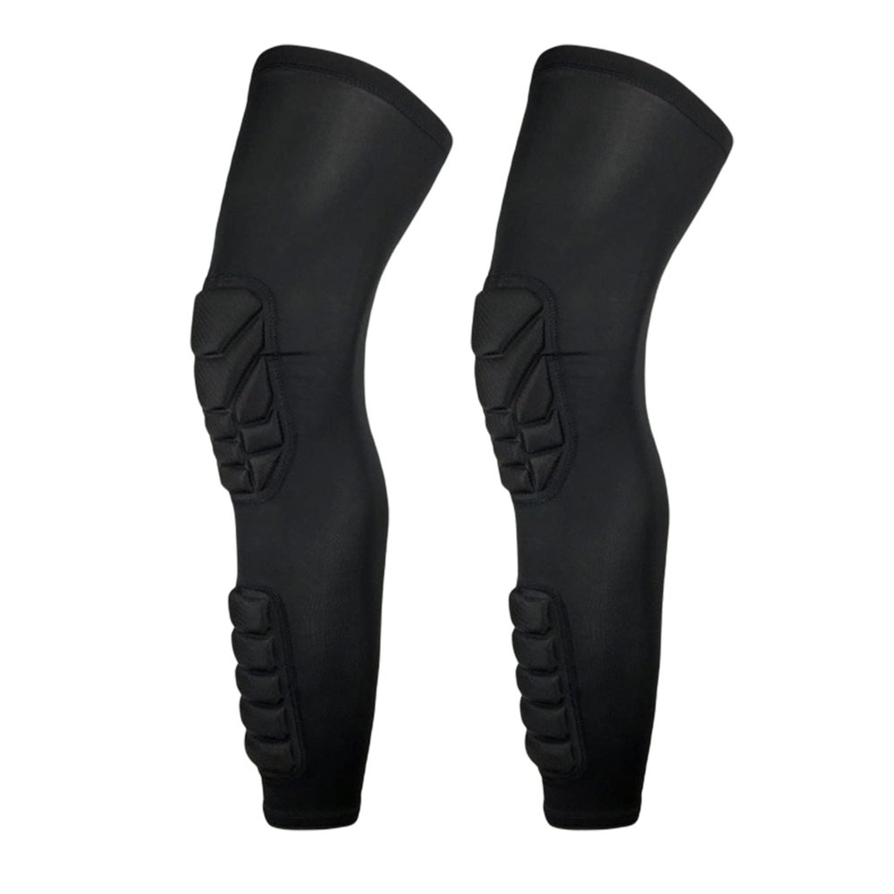 Blaward Padded Knee Compression Sleeves Long Leg Sleeve Calf Protection for Basketball, Football, Volleyball, Soccer Knee Pads Shin Brace Soft Protective Gear Calf Support for Youth Adult, 1 Pair