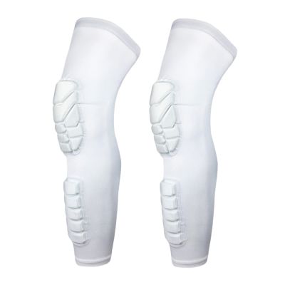 Blaward Padded Knee Compression Sleeves Long Leg Sleeve Calf Protection for Basketball, Football, Volleyball, Soccer Knee Pads Shin Brace Soft Protective Gear Calf Support for Youth Adult, 1 Pair