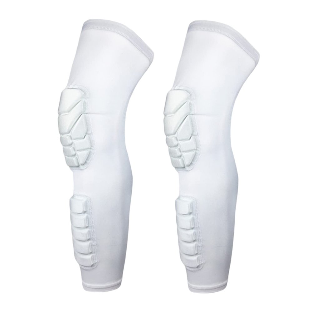 Blaward Padded Knee Compression Sleeves Long Leg Sleeve Calf Protection for Basketball, Football, Volleyball, Soccer Knee Pads Shin Brace Soft Protective Gear Calf Support for Youth Adult, 1 Pair