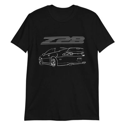 1994 Camaro Z28 Coupe Outline Art Short-Sleeve Unisex T-Shirt Black