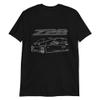 1994 Camaro Z28 Coupe Outline Art Short-Sleeve Unisex T-Shirt Black view 1