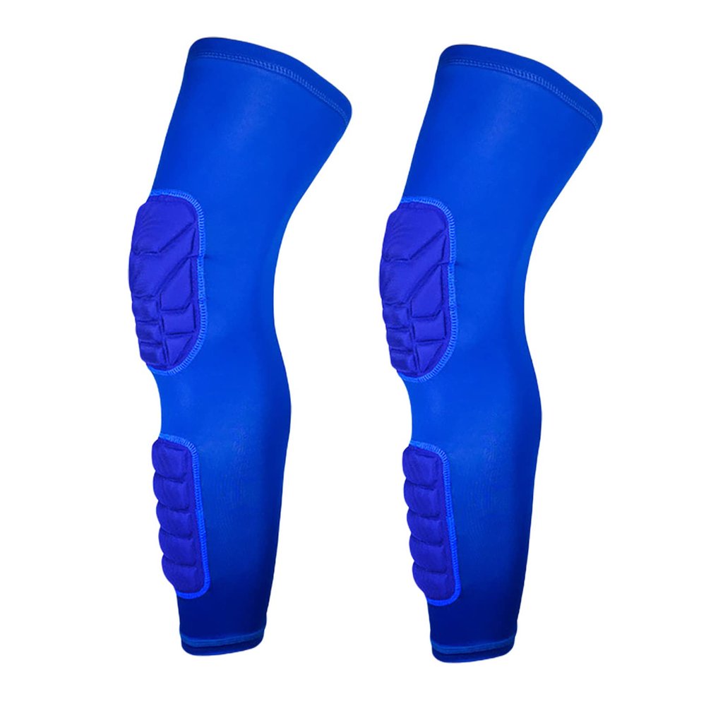 Padded Knee Compression Sleeves Long Leg Sleeve Calf Protection for Basketball, Football, Volleyball, Soccer Knee Pads Shin Brace Soft Protective Gear Calf Support for Youth Adult, 1 Pair