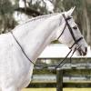 Equinavia Valkyrie Fancy Stitched Padded Cavesson Hunter Bridle with Reins - Chocolate Brown - Warmblood view 4