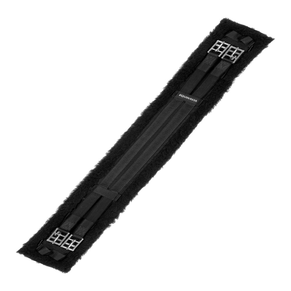 Equinavia Saga Fleece Dressage Girth Cinch for Horses - Black - 32 in