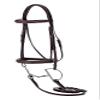 Equinavia Saga Adjustable Padded Fancy Stitched Hunter Bridle with Reins - Chocolate Brown - Pony view 1