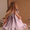 Bigeoosh Girls Dress Linen Boho Party Ruffle Sleeve A-Line Floral Hem Loose Fit Summer Outfits for 5-12 Years Kids Pink view 3