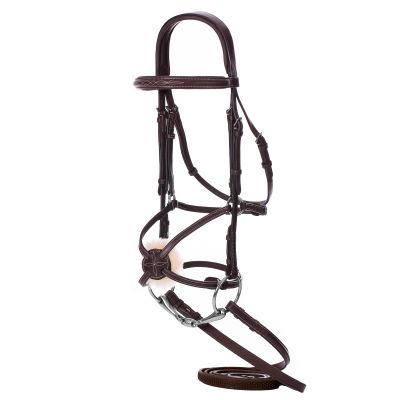 Equinavia Valkyrie Fancy Stitched Padded Figure 8 Bridle with Reins - Chocolate Brown - Horse