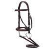 Equinavia Valkyrie Fancy Stitched Padded Cavesson Hunter Bridle with Reins - Chocolate Brown - Horse view 1