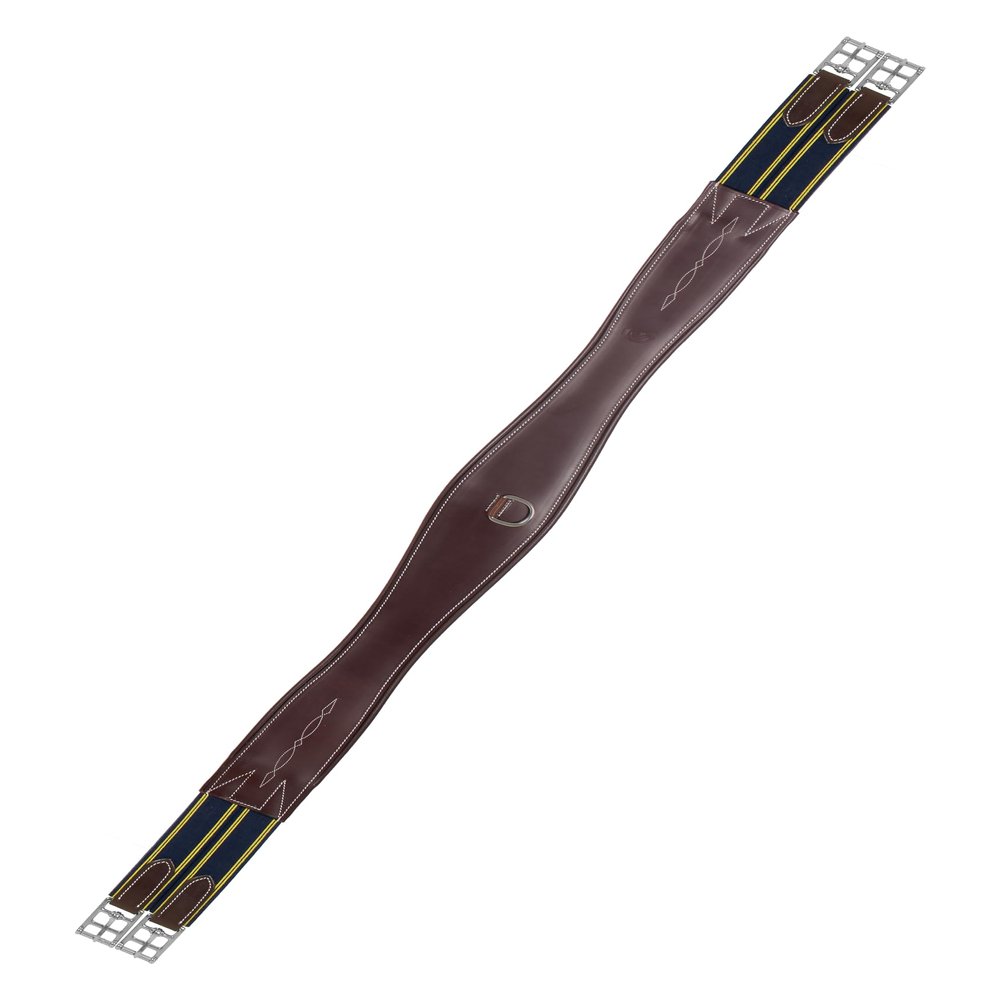 Equinavia Valkyrie Fancy Stitched Padded Leather Hunter Girth - Oakbark Brown - 46 in