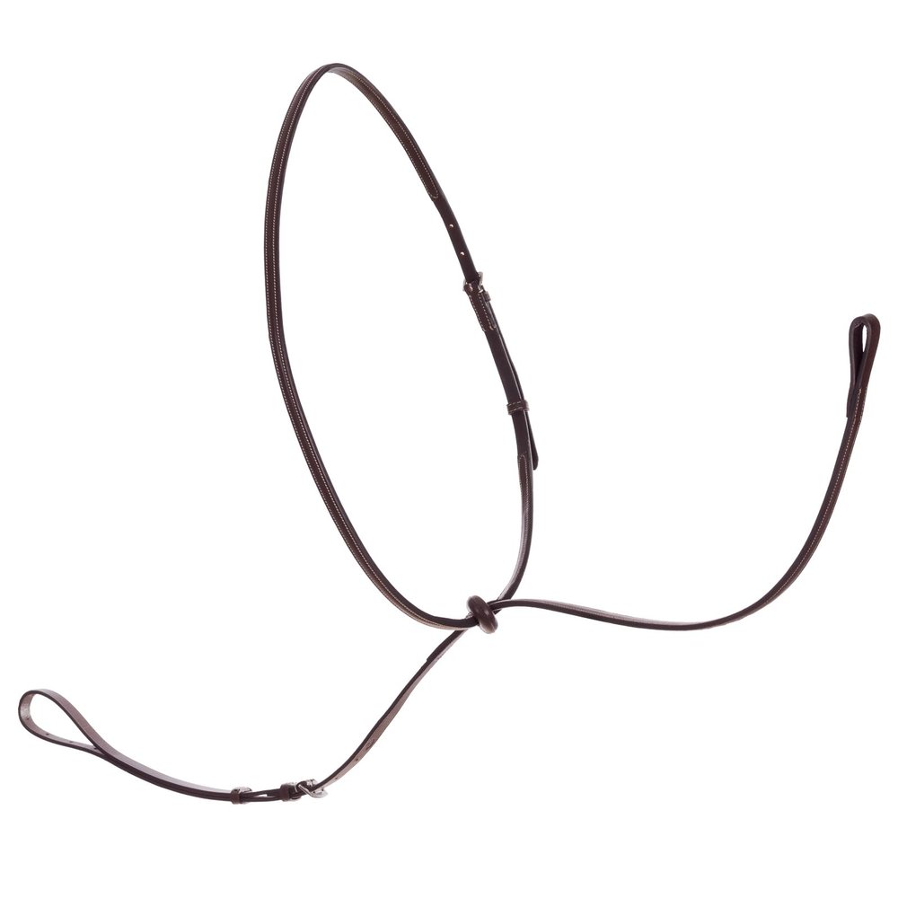 Equinavia Saga Adjustable Leather Standing Martingale with Stainless Steel Hardware (Stopper Not Included) - Chocolate Brown - Cob