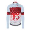 GCRFL Men's Cycling Jersey Long Sleeve Biking Shirt with 3+1 Zipper Pockets Breathable Quick Dry Bicycle Jersey (Grey Red, Large) view 1