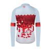 GCRFL Men's Cycling Jersey Long Sleeve Biking Shirt with 3+1 Zipper Pockets Breathable Quick Dry Bicycle Jersey (Grey Red, Large) view 3