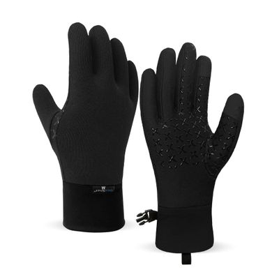 DEXFUZE DexShell Waterproof Gloves StretchFit v1, Three-Layer Lamination, Merino Wool Lined, Slim Fit Lightweight Unisex Gloves for Ski, Snowboarding & Winter Sports, Black, X-Large