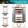 XCSOURCE Pool Stick Holder - 2-IN-1 Pool Cue & Ping Pong Paddle Rack, Solid Pine Wood Wall Mount for Billiards and Table Tennis Accessories, Man Cave, Game Room view 3