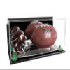 Better Display Cases Acrylic Display Case for Full Size Football and Mini Helmet - Large Rectangle Box with Mirror Case, Green Risers, Wall Mount and Clear Base 19.25" x 8.25" x 8" (B47/A103) view 1