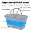 DYK&NX Collapsible Fishing Bucket, Foldable Fish Bucket, Rechargeable Air Pump, Live Fish and Bait Container Outdoor Camping Fishing Bag and Fish Protection Bucket view 3
