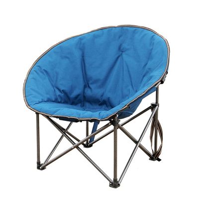 KKNH Folding Chair Round Camping Chair Oversized Folding Chair Thick and Wear-Resistant 1200D Oxford Cloth Portable Chair Can Load 264 Pounds Outdoor Patio Lawn Picnic (Color : Blue)