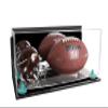 Better Display Cases Acrylic Display Case for Full Size Football and Mini Helmet - Large Rectangle Box with Mirror Case, Blue Risers, Wall Mount and Clear Base 19.25" x 8.25" x 8" (B47/A103) view 1