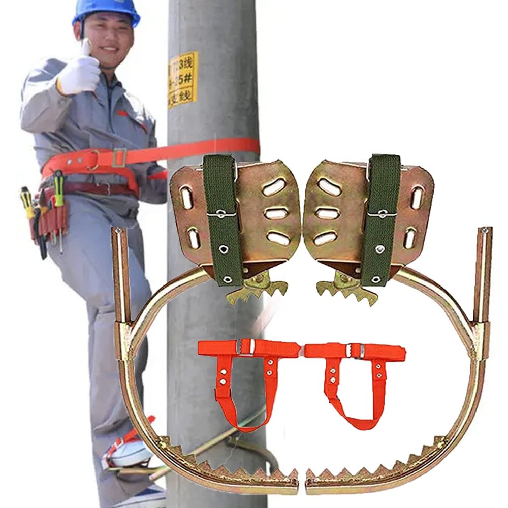 wzfdm Tree Climbing Spike Gears Set Safety Belt Adjustable Lanyard Rope Rescue Belt for Outdoor Jungle Survival Fruit Picking,650Model