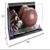 Better Display Cases Acrylic Display Case for Full Size Football and Mini Helmet - Large Rectangle Box with Mirror Case, Purple Risers, Wall Mount and Clear Base 19.25" x 8.25" x 8" (B47/A103) view 3