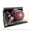 Better Display Cases Acrylic Display Case for Full Size Football and Mini Helmet - Large Rectangle Box with Mirror Case, Yellow Risers, Wall Mount and Clear Base 19.25" x 8.25" x 8" (B47/A103) view 1