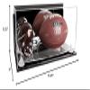 Better Display Cases Acrylic Display Case for Full Size Football and Mini Helmet - Large Rectangle Box with Mirror Case, White Risers, Wall Mount and Clear Base 19.25" x 8.25" x 8" (B47/A103) view 3