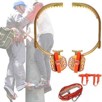 wzfdm Stainless Steel Tree Climbing Tool, Tree Climbing Gear,Pole Climbing Spikes Adjustable Climbing Tree Shoes Non-Slip Pedal,300Model
