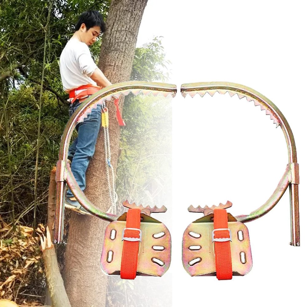 wzfdm Tree Climbing Spikes Pole Tree Climbing Gear Pole Electrician Wooden Pole Foot Buckle for High Altitude Logging Fruit Picking Outdoor Hunting Tool,600Model