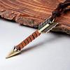 FORUBUS Handmade Arrow Leather Necklace, Vintage Ethnic Style Arrowhead Pendant Leather Rope Neckalce for Men Women Boho Distressed Jewelry-arrow gold view 2