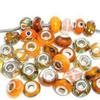 10 Mixed Orange Glass Lampwork Beads for Snake Chain Charm Bracelet charm original view 1