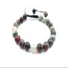 SHNAYA JEWELS Natural Bloodstone Gemstone Bracelet for Men & Women | 8mm Round Crystal Beads | Adjustable Handmade Macrame Healing Stone Bracelet | March Birthstone Jewelry | Unisex view 1