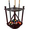 GACCO BILLIARDS Pool Cue Rack Hold up to 8 Sticks & Billiard Accessories. Floor Stand Pool Cue Stick Holder Made of 100% Solid Hardwood.(Traditional Mahogany) view 2