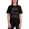1969 Stang Mach 1 Fastback Collector Car Outline Art Short-Sleeve T-Shirt Black view 2