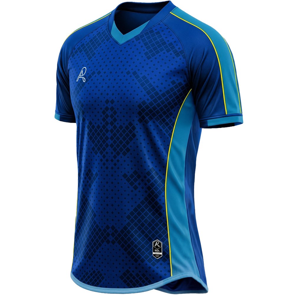 Arcarius Men's Pro Soccer Jersey  Moisture Wicking Match or Goalie Uniform (Dark Blue, Small)