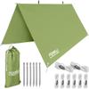 Foxelli Camping Tarp - 12x10ft Waterproof Rain Tarp, Lightweight Backpacking Rainfly Shelter with Included Extra Long Guy Lines & Stakes view 1