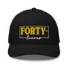40th Birthday Embroidered Trucker Hat Cap, Forty Birthday Hat Gift, Forty-Licious Black view 1