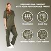 ACTIVE UNIFORMS Women's Scrub Sets, Scrub Top and Pants. Run Large (Olive, XX-Small) view 3