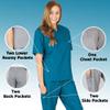 ACTIVE UNIFORMS Women's Scrub Sets, Scrub Top and Pants. Run Large (Teal, Medium) view 2
