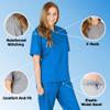 ACTIVE UNIFORMS Women's Scrub Sets, Scrub Top and Pants. Run Large (Royal Blue, X-Small) view 4
