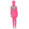OBEEII Muslim Swimsuits for Girls Burkini Full Coverage Swimsuit Islamic Long Sleeve Hijab Bathing Suit Rash Guard Swimwear Pink 7-8 Years view 2