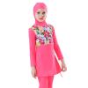 OBEEII Muslim Swimsuits for Girls Burkini Full Coverage Swimsuit Islamic Long Sleeve Hijab Bathing Suit Rash Guard Swimwear Pink 7-8 Years view 3