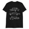 1964 Chevy Impala SS Owner Antique Car Outline Art Short-Sleeve T-Shirt Black view 1